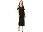 Bebe Ruffle Cold Shoulder Maxi Dress (black) Women's Clothing