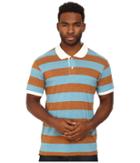 Alternative Short Sleeve Stripe Polo (eco True Turquoise) Men's Short Sleeve Pullover