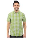 The North Face Short Sleeve Marled Gingham Shirt (vibrant Green Plaid (prior Season)) Men's Short Sleeve Button Up