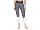 Under Armour Ua Heatgear(r) Armour Jacquard Ankle Crop (black/white/metallic Silver) Women's Casual Pants
