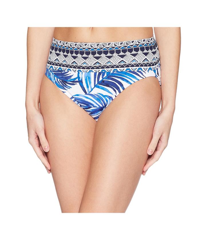 Tommy Bahama Fuller Fronds High-waist Bikini Bottom (white) Women's Swimwear