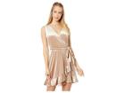 Bb Dakota Power Slick Velvet Wrap Dress (pale Gold) Women's Dress