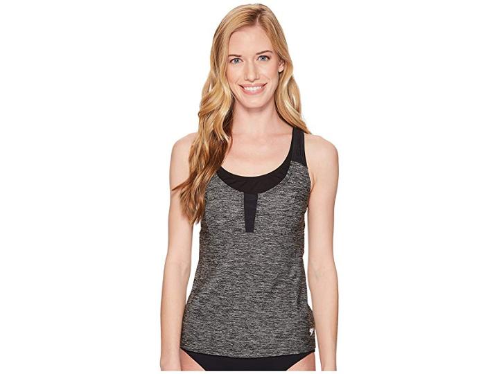 Speedo Heather Touchback Tankini (heather Grey) Women's Swimwear