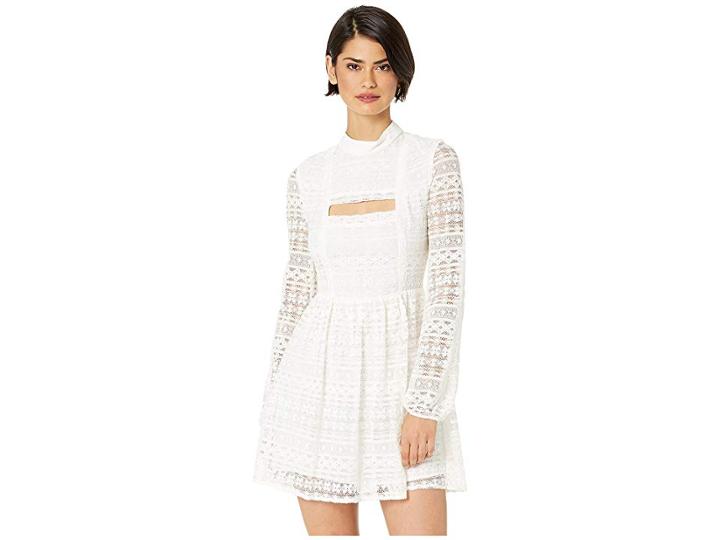 Bcbgeneration Peekaboo Long Sleeve Dress (gardenia) Women's Dress