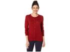 Lacoste Long Sleeve Crew Neck Cardigan W/ Pocket (passion) Women's Sweater