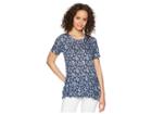 Michael Michael Kors Paisley Double Hem Top (true Navy/light Chambray) Women's Clothing