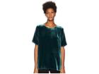 Eileen Fisher Velvet Round Neck Short Sleeve Box-top (pine) Women's Clothing