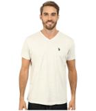 U.s. Polo Assn. V-neck Short Sleeve T-shirt (oatmeal Heather) Men's Short Sleeve Pullover