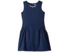 Us Angels Textured Knit Dress (little Kids) (navy) Girl's Dress