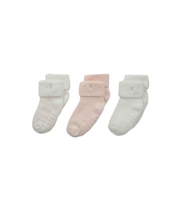 Polo Ralph Lauren Striped Terry 3-pack Socks (infant) (white/pink) Women's Quarter Length Socks Shoes