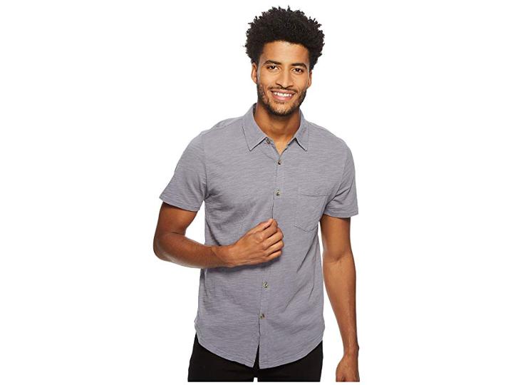 Mod-o-doc Montana Short Sleeve Button Front Shirt (grey Sky) Men's Short Sleeve Button Up
