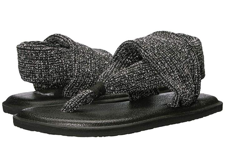 Sanuk Kids Lil Yoga Sling Knitster (little Kid/big Kid) (black) Girls Shoes