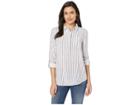 Alexander Jordan Popover Hi-lo Shirt W/ Pocket Roll Tab Sleeve (navy) Women's Clothing