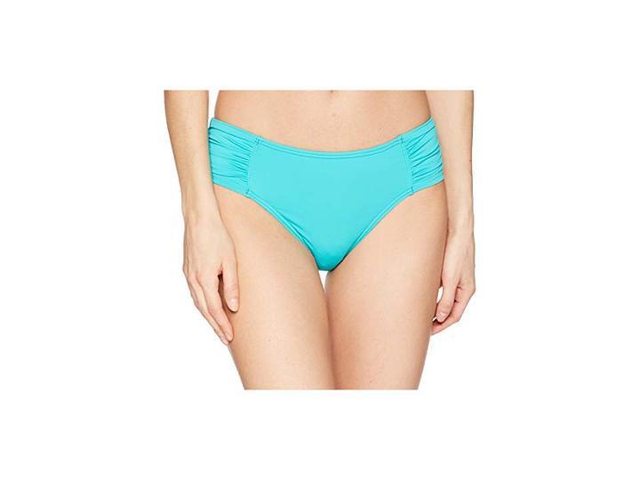 Tommy Bahama Pearl High-waist Side-shirred Bikini Bottom (ming Jade) Women's Swimwear