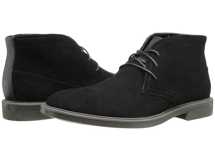 Calvin Klein Ulysses (black Suede) Men's Lace-up Boots