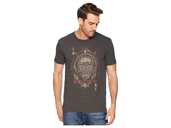 Lucky Brand Gamble Skull Tee (black Mountain) Men's Clothing
