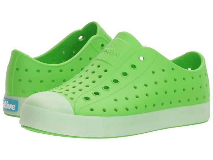 Native Kids Shoes Jefferson Glow (little Kid) (riddle Green/glow In The Dark) Kid's Shoes