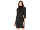 Susana Monaco Three-quarter Sleeve Turtleneck Dress (black) Women's Dress
