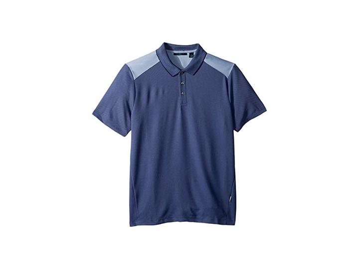 Perry Ellis Color Block Jacquard Polo (coastal Fjord) Men's Clothing