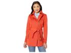 Michael Michael Kors Zip Front Trench (bright Terra Cotta) Women's Coat