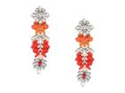 Steve Madden Floral Warm Jeweled Drop Earring (gold/silver/red) Earring