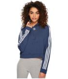 Adidas Originals Cropped Hoodie (mineral Blue) Women's Sweatshirt