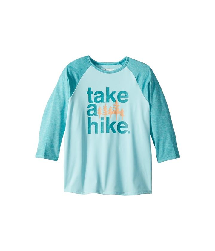 Columbia Kids Outdoor Elements 3/4 Sleeve Shirt (little Kids/big Kids) (candy Mint/geyser Heather) Girl's T Shirt