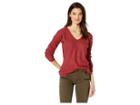 Pink Rose Drop Shoulder Long Sleeve W/ V-neck Front Lace Back (earth Red) Women's Clothing