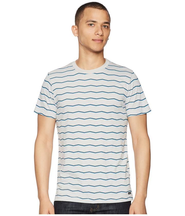 Rvca Va Stripe Short Sleeve (warm Grey) Men's Clothing