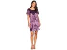 Lucky Brand Velvet Tee Dress Plus (purple Multi) Women's Dress