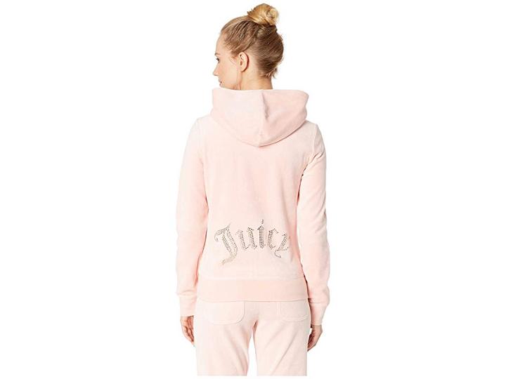 Juicy Couture Track Velour Gothic Crystals Robertson Jacket (sugared Icing) Women's Clothing