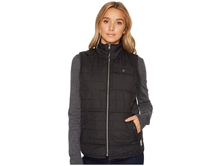 Carhartt Amoret Flannel Lined Vest (black) Women's Vest