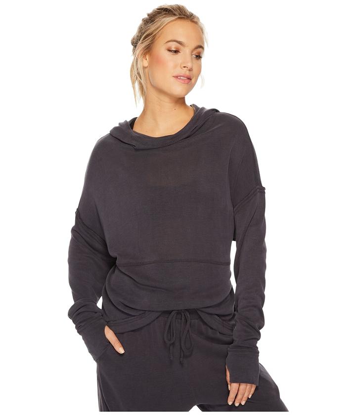 Free People Movement Ebb And Flow Hoodie (black) Women's Jacket