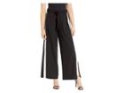 Eci Sport Stripe Side Seam Detail Pants With Belt (black/blush) Women's Casual Pants