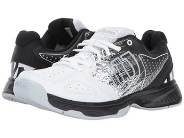 Wilson Kids Jr Kaos Comp (little Kid/big Kid) (black/white/pearl Blue) Kids Shoes