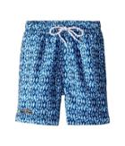 Toobydoo Multi Aqua Blue Patterned Swim Shorts (infant/toddler/little Kids/big Kids) (navy/blue) Boy's Swimwear