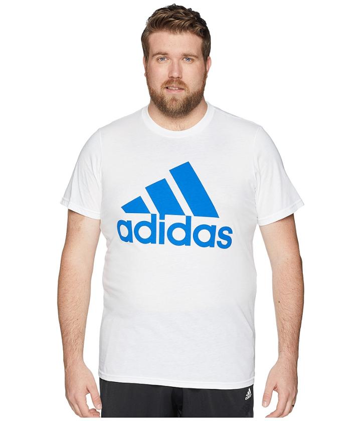 Adidas Big Tall Badge Of Sport Classic Tee (white/blue) Men's T Shirt