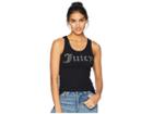Juicy Couture Juicy Gothic Crystals Jersey Rib Tank (pitch Black) Women's Sleeveless