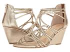 Isola Floral (satin Gold Grid Metallic) Women's Wedge Shoes