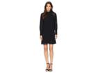 Kensie Crinkle Swiss Dot Dress Ks8k8283 (black) Women's Dress
