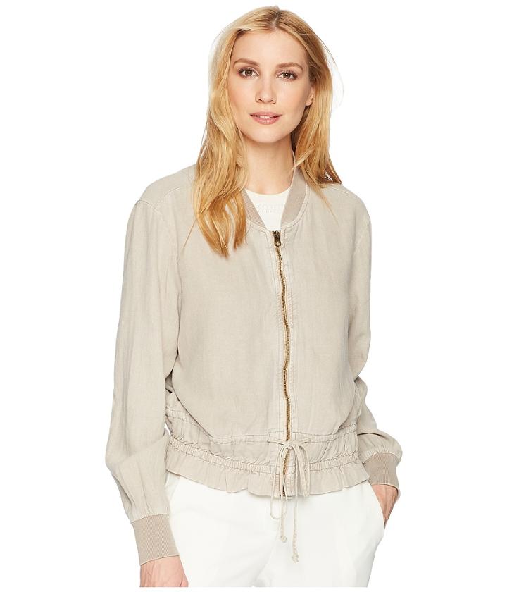 Lucky Brand Soft Feminine Bomber Jacket (cobblestone) Women's Coat