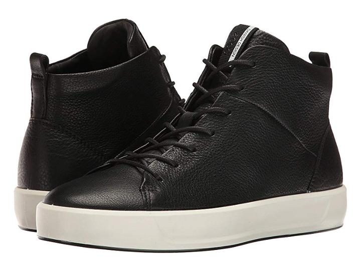 Ecco Soft 8 High Top (black Cow Leather) Women's Lace Up Casual Shoes