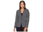 Tahari By Asl Plaid One-button Jacket (grey/black/plum) Women's Coat