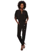 Michael Michael Kors Solid Square Sleeve Jumpsuit (black) Women's Jumpsuit & Rompers One Piece