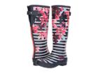 Joules Tall Welly Print (french Navy Chestnut Leaves) Women's Rain Boots
