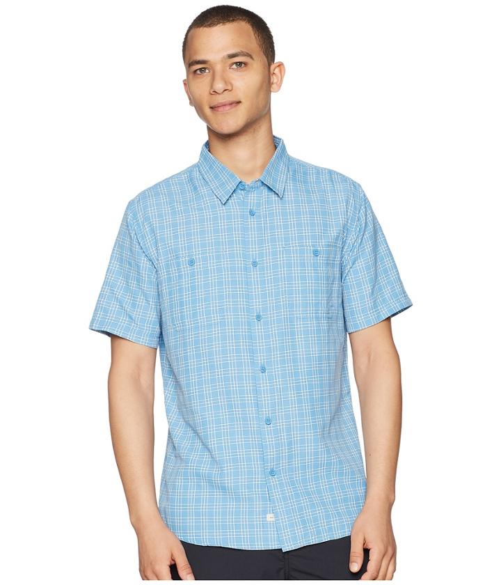 Quiksilver Waterman Wake Plaid Technical Shirt (parisian Blue) Men's Clothing