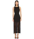 Prabal Gurung Polycrepe Sleeveless Fringe Dress (black) Women's Dress