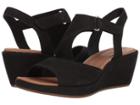 Clarks Un Plaza Sling (black Nubuck) Women's Wedge Shoes