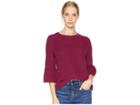 Michael Stars Cotton Knits 3/4 Sleeve Swing Sweater (berry) Women's Sweater