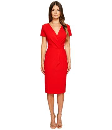 Escada Dsipora Short Sleeve Wrap Dress (acrylic Red) Women's Dress